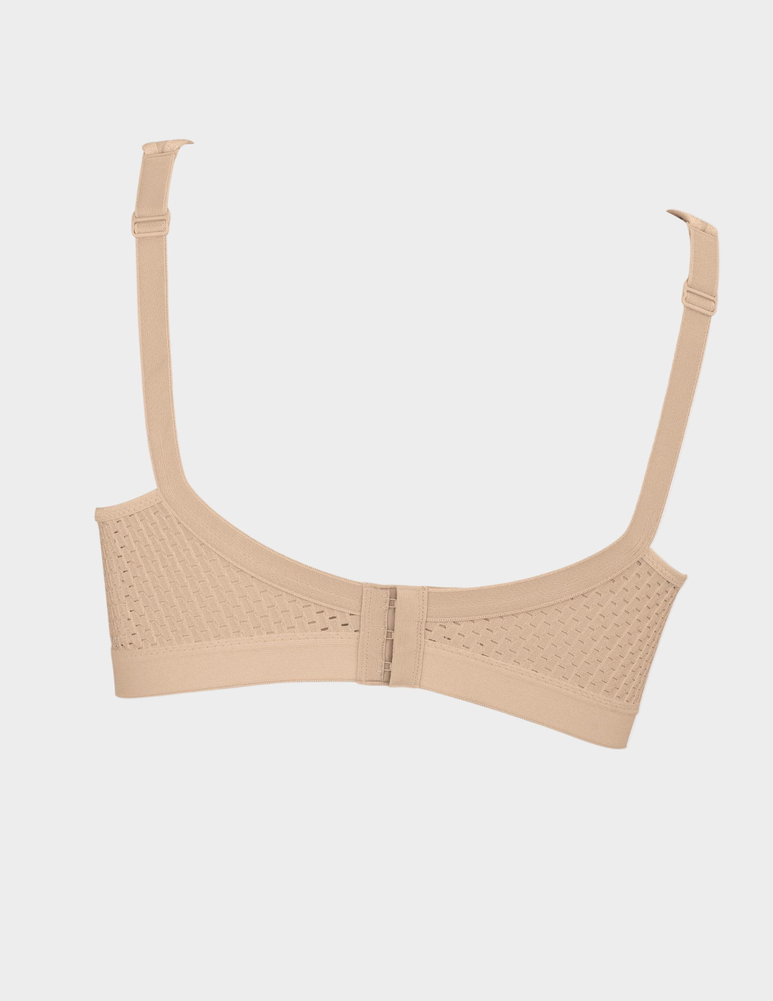 back view of Beige bra on a white background