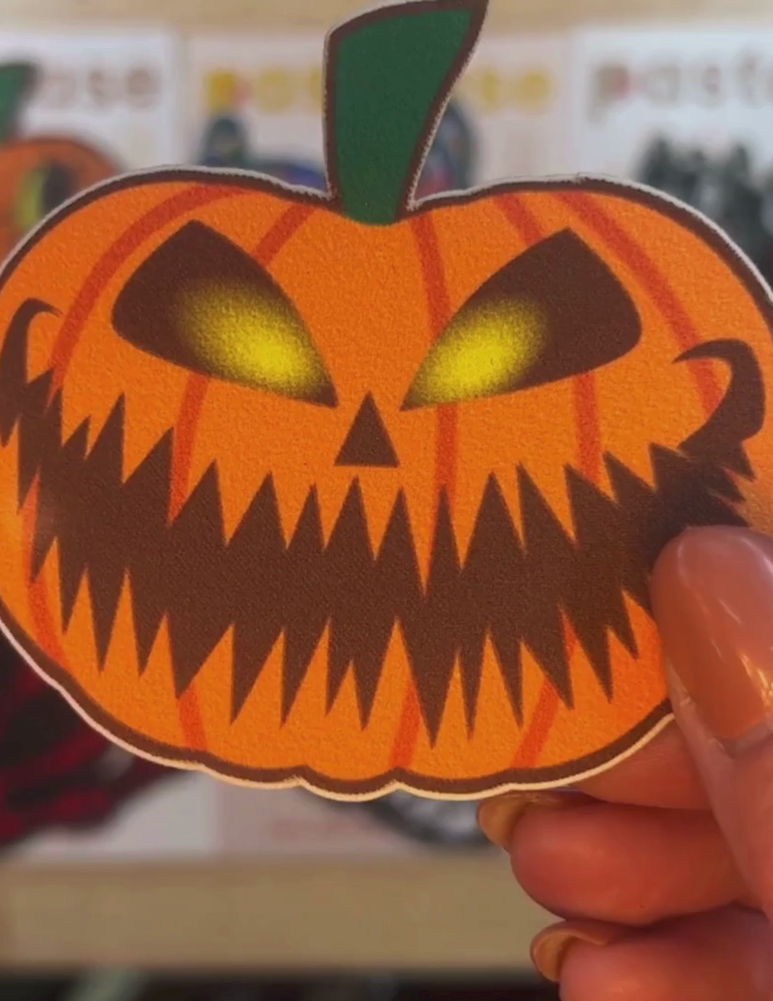 Load video: Terrifying Jack O' Lantern Nipple Covers