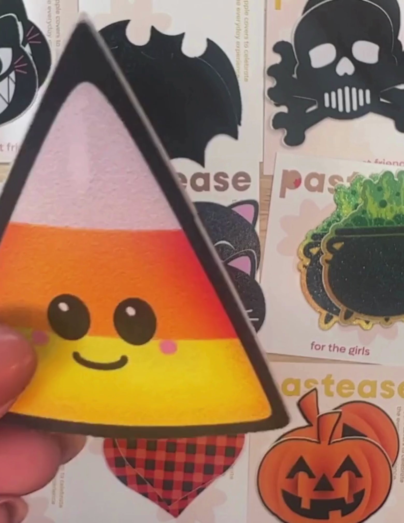 Load video: Happy Candy Corn Nipple Covers