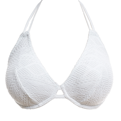 Freya Sundance AS3971 White Underwire Bandless Halter Bikini Swim Top cutout