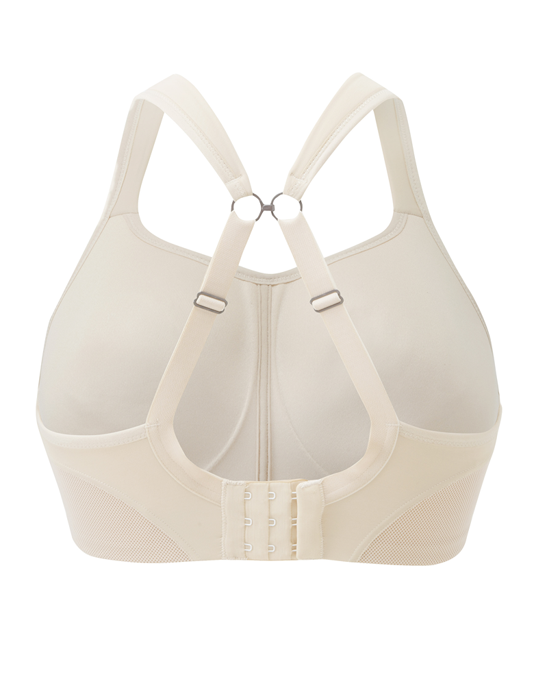 Panache 7341 Latte Wirefree Convertible Sports Bra cutout back with hooked straps