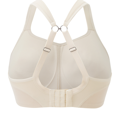 Panache 7341 Latte Wirefree Convertible Sports Bra cutout back with hooked straps