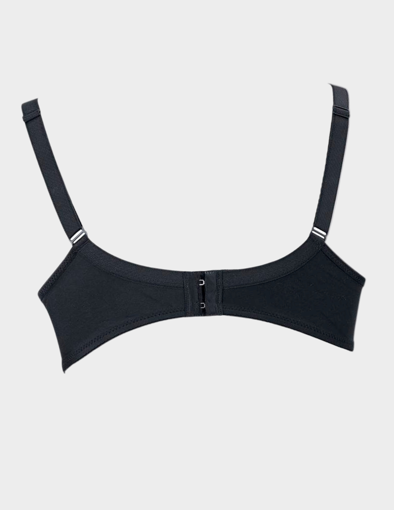back view of Black bra on a white background