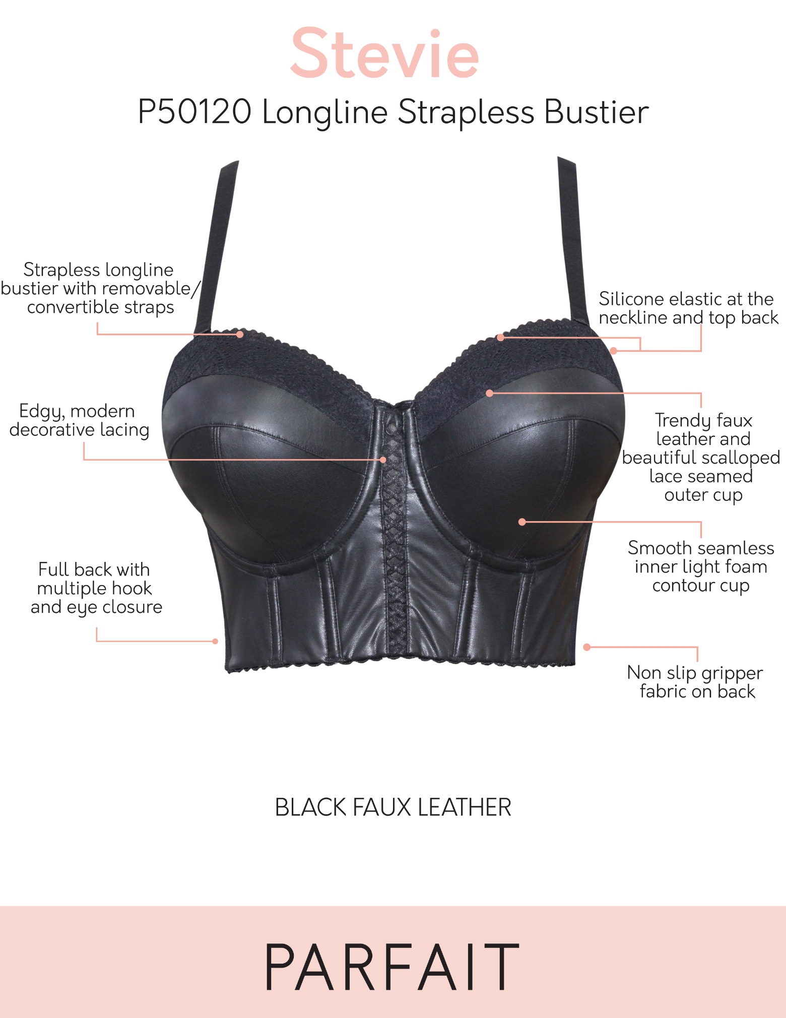 Stevie Longline Strapless Bustier