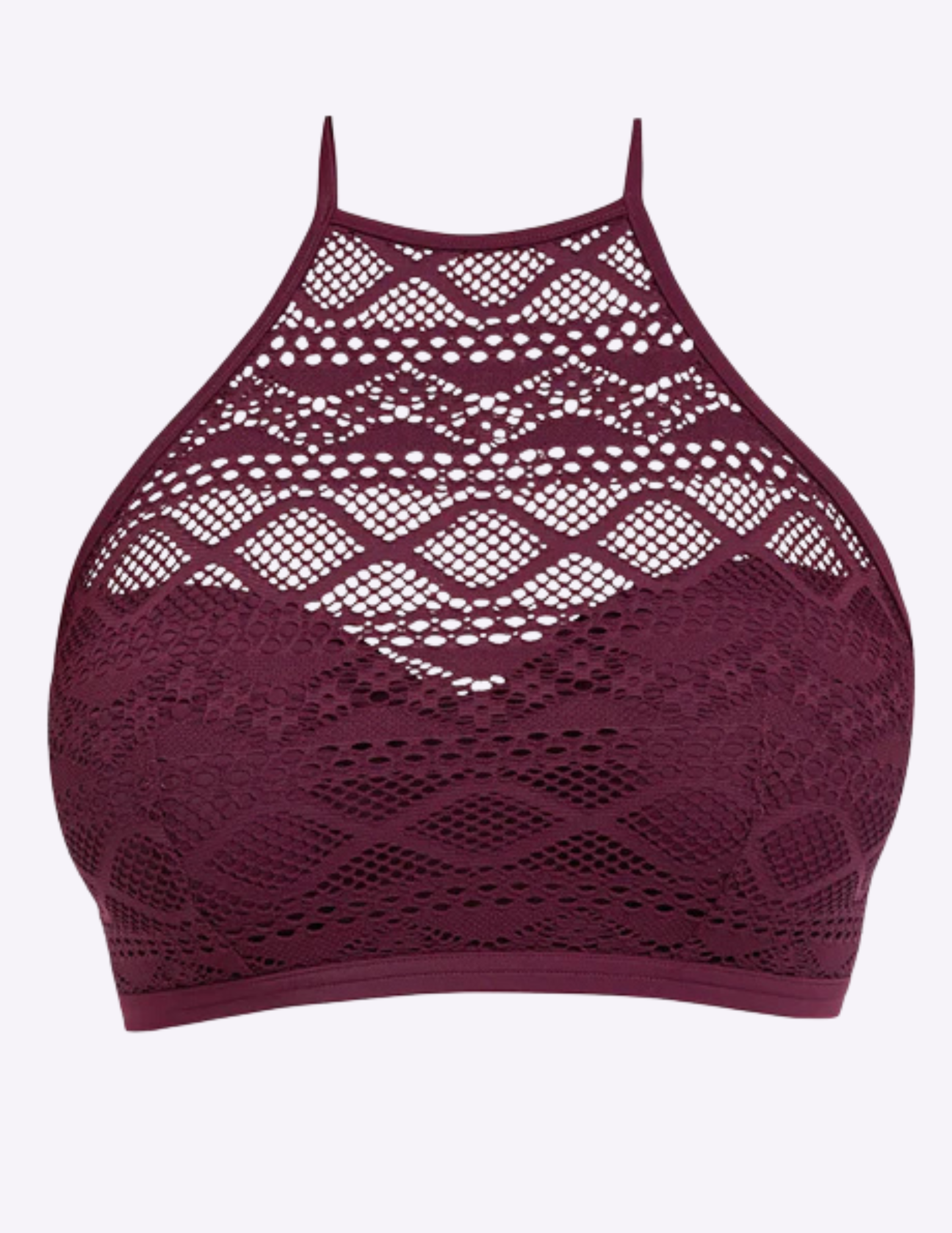 Sundance Underwire Padded Hi-Neck Crop Swim Top