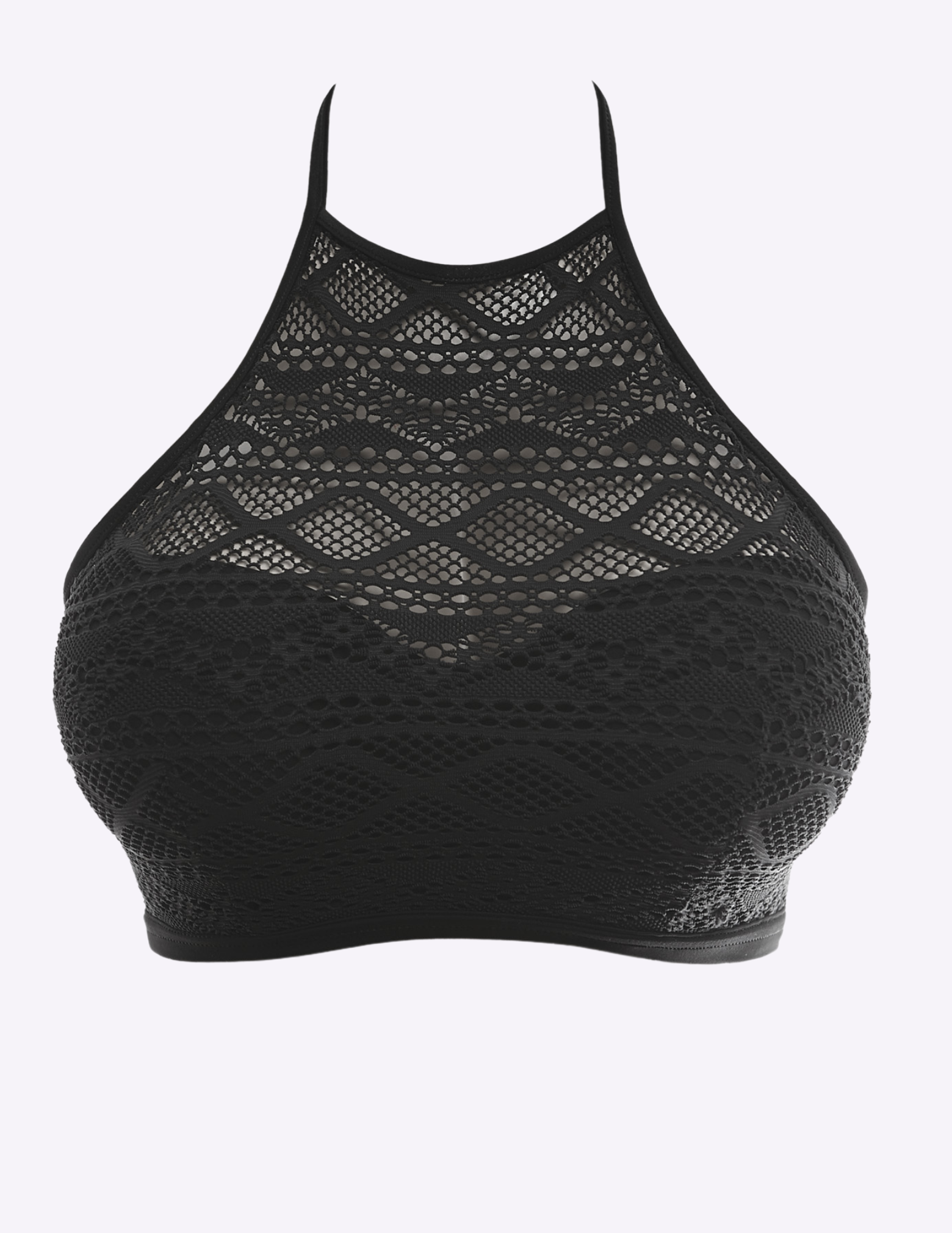 Sundance Underwire Padded Hi-Neck Crop Swim Top