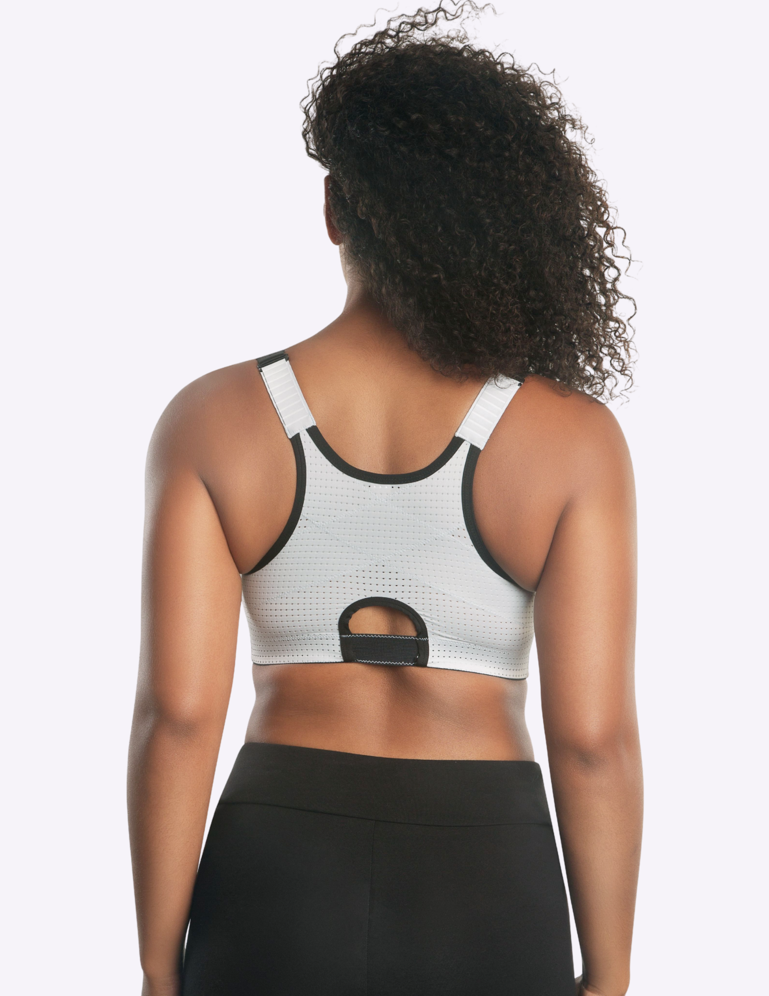 Wave Front Close Zipper Sports Bra