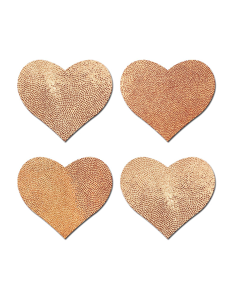 shiny gold heart shaped nipple covers