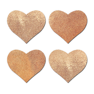 shiny gold heart shaped nipple covers