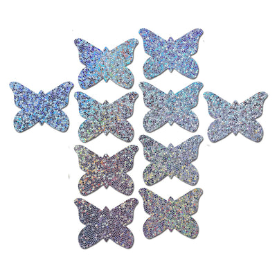 glittery silver butterfly nipple covers