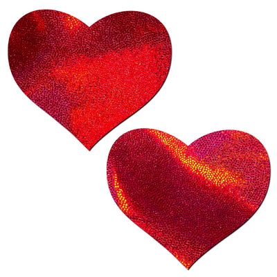 sparkly red heart shaped nipple covers