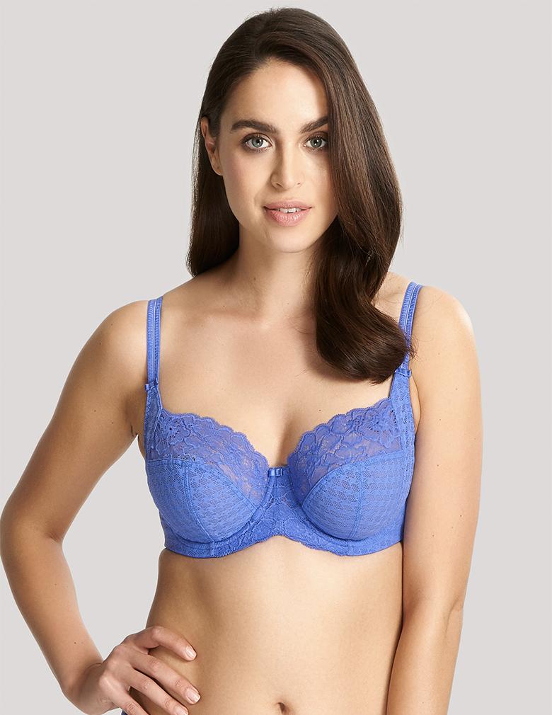 Panache Balconette 7285 cornflower front jacquered cup with stretch lace