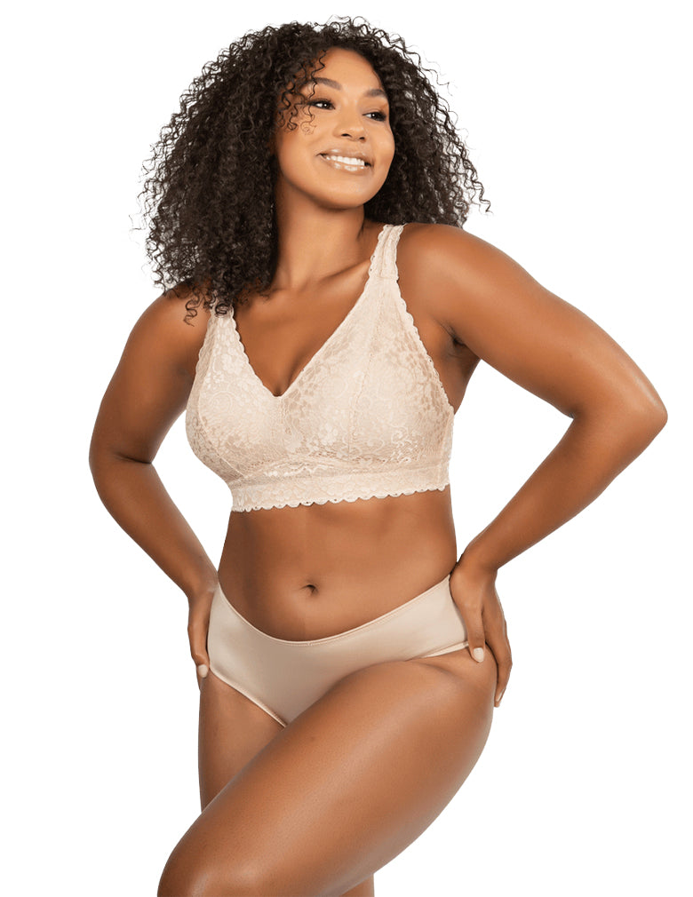 Parfait Adriana Wire-free Full Bust Lace Bralette - Bare